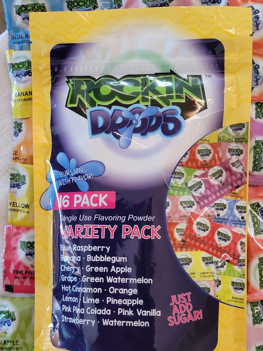 RockinDrops Concentrated Floss Sugar Flavoring 16 Packet Combo Pack